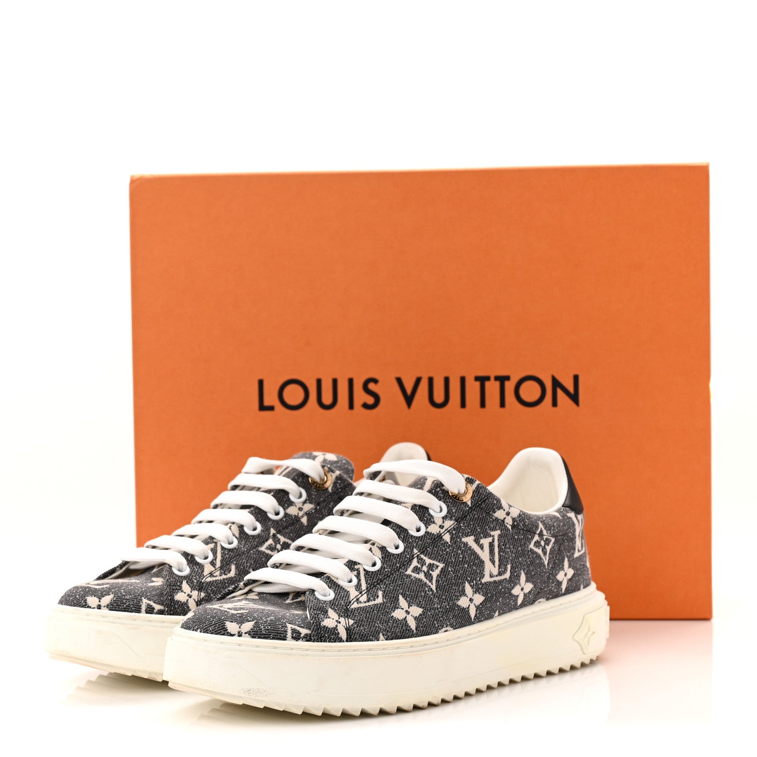 Louis Vuitton Denim Monogram Time Out Sneakers 39 1774225