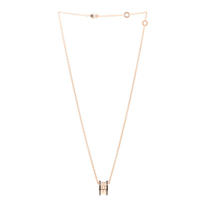 Bulgari 18K Rose Gold Black Ceramic B.Zero1 Rock Pendant Necklace 3 of 6