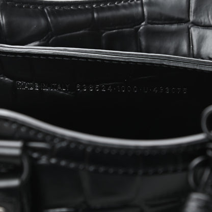Balenciaga Semi Shiny Calfskin Crocodile Embossed Neo Classic Black Hardware Mini City Black 7 of 10