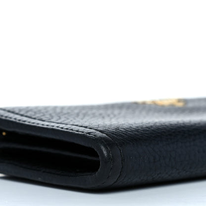 Prada Vitello Daino Zip Around Wallet Nero Black 5 of 13