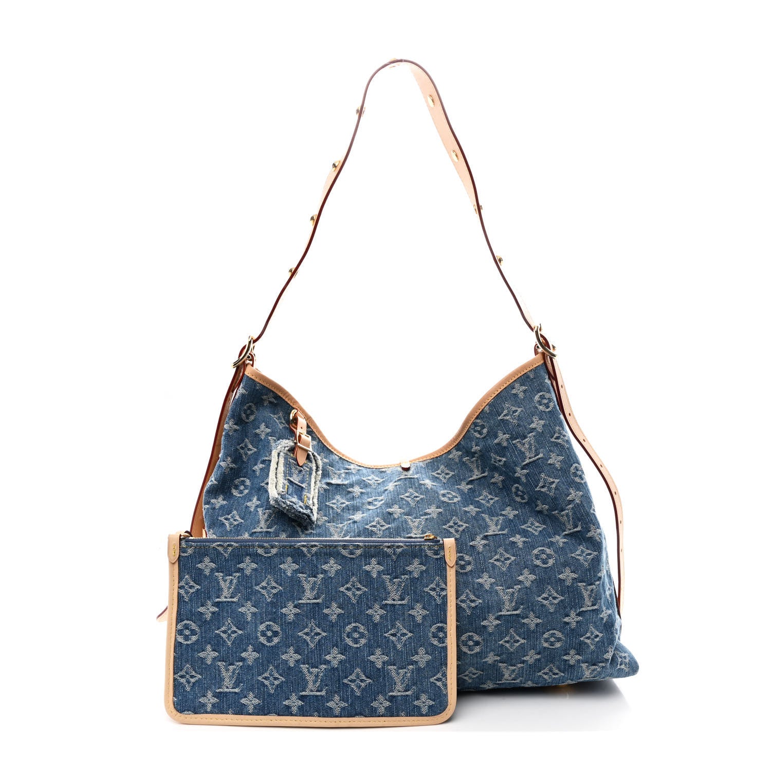Louis Vuitton Monogram Denim CarryAll MM Blue 2 of 9