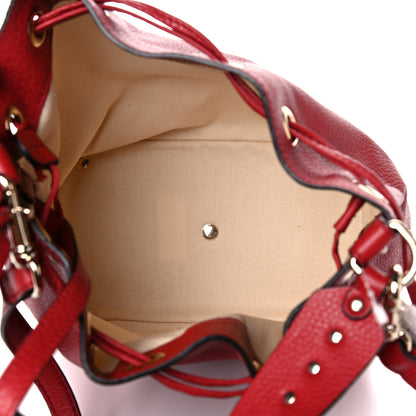 Valentino Garavani Pebbled Calfskin Small Rockstud Bucket Bag Red 5 of 11