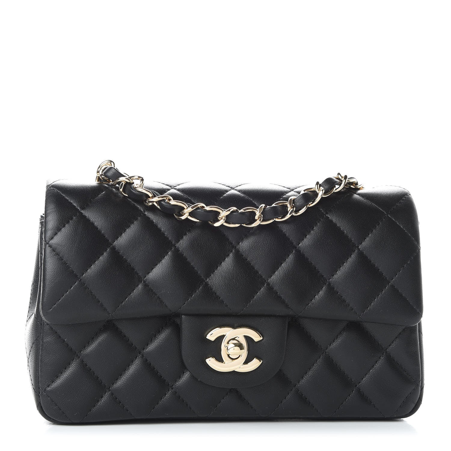 Chanel Lambskin Quilted Mini Rectangular Flap Black 1 of 10