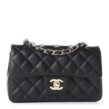 Chanel Lambskin Quilted Mini Rectangular Flap Black 1 of 10