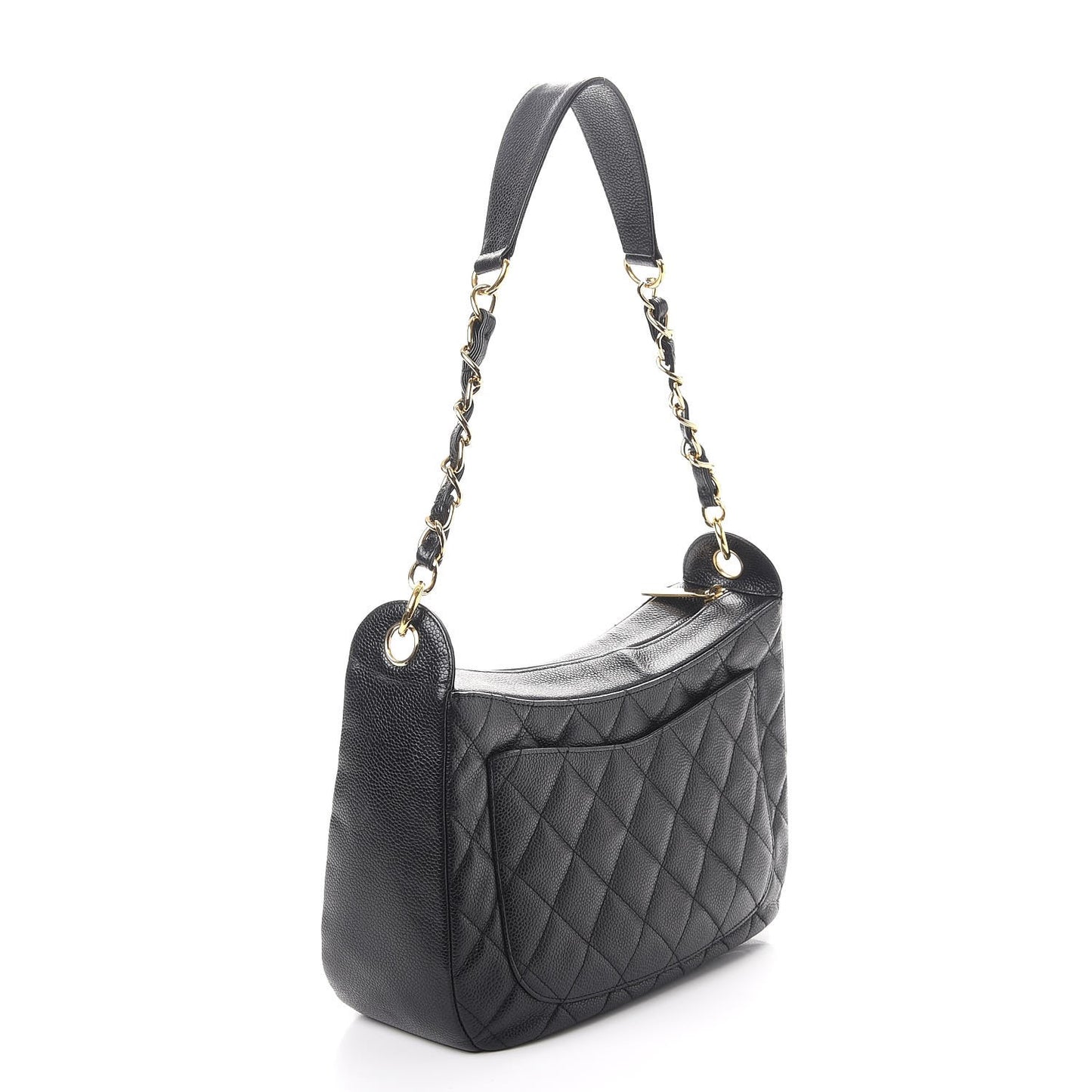 Caviar Quilted Hobo Black