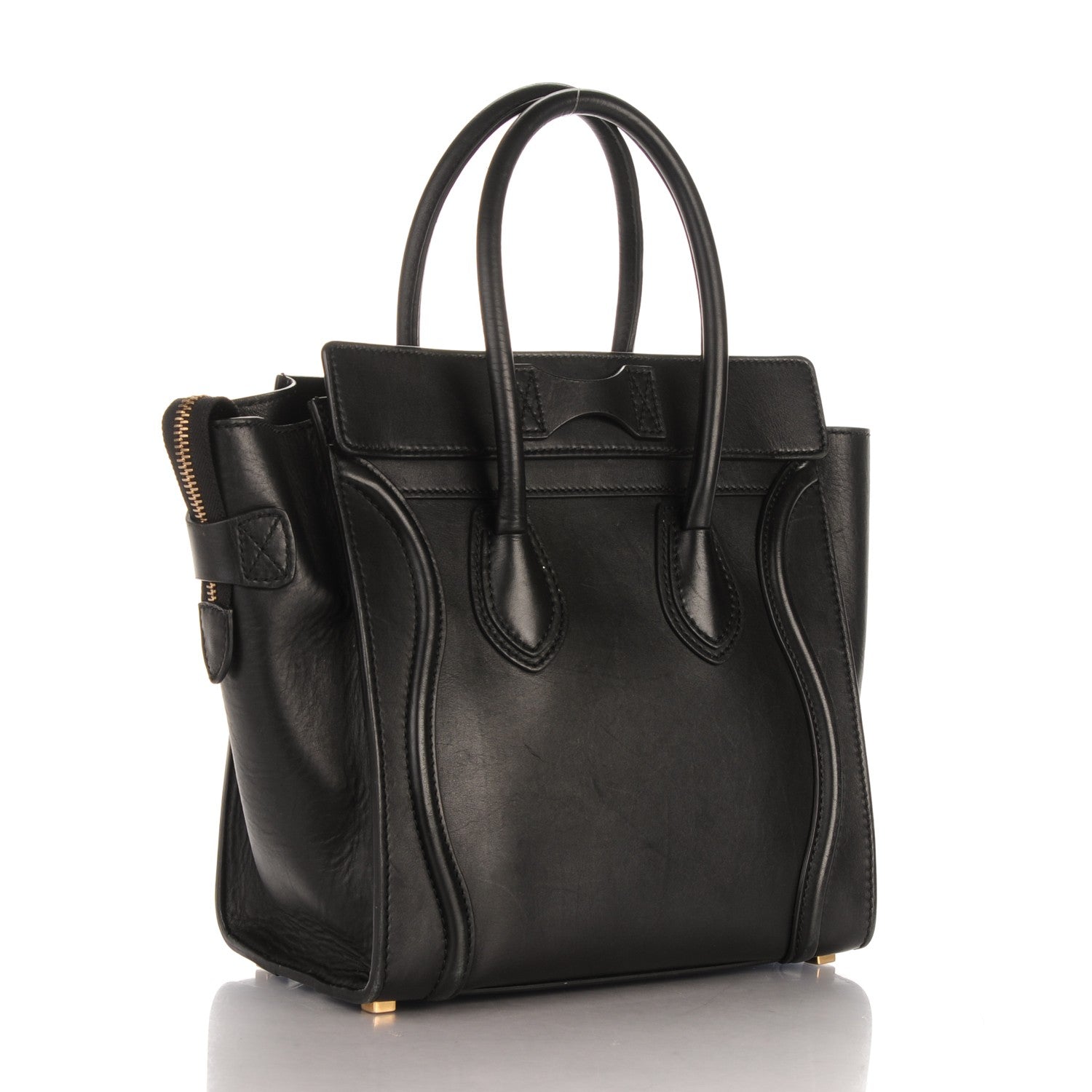 Celine Smooth Calfskin Micro Luggage Black 3 of 10