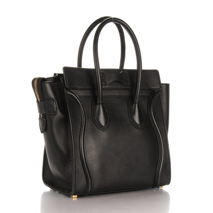 Celine Smooth Calfskin Micro Luggage Black 3 of 10
