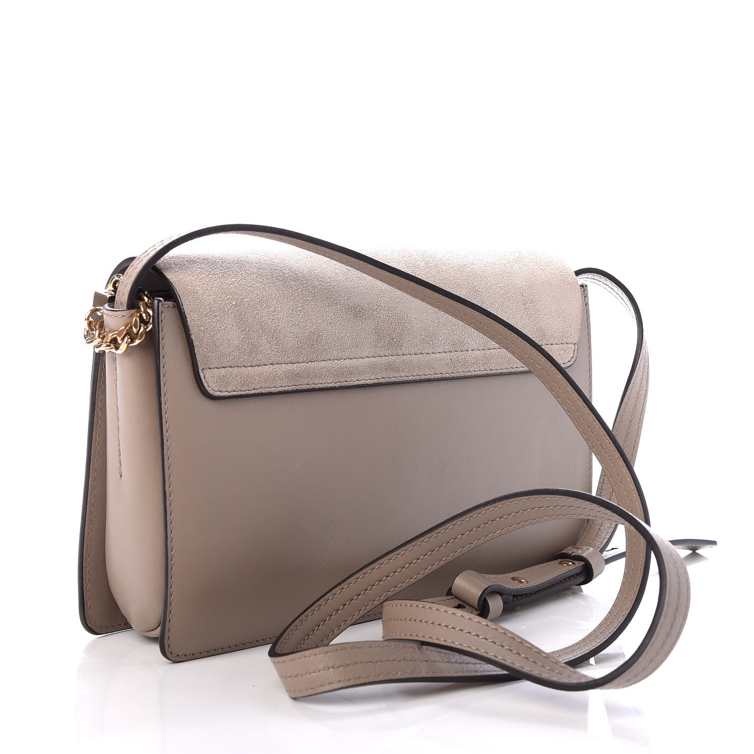 Chloe Suede Calfskin Small Faye Shoulder Bag Motty Grey 3 of 10