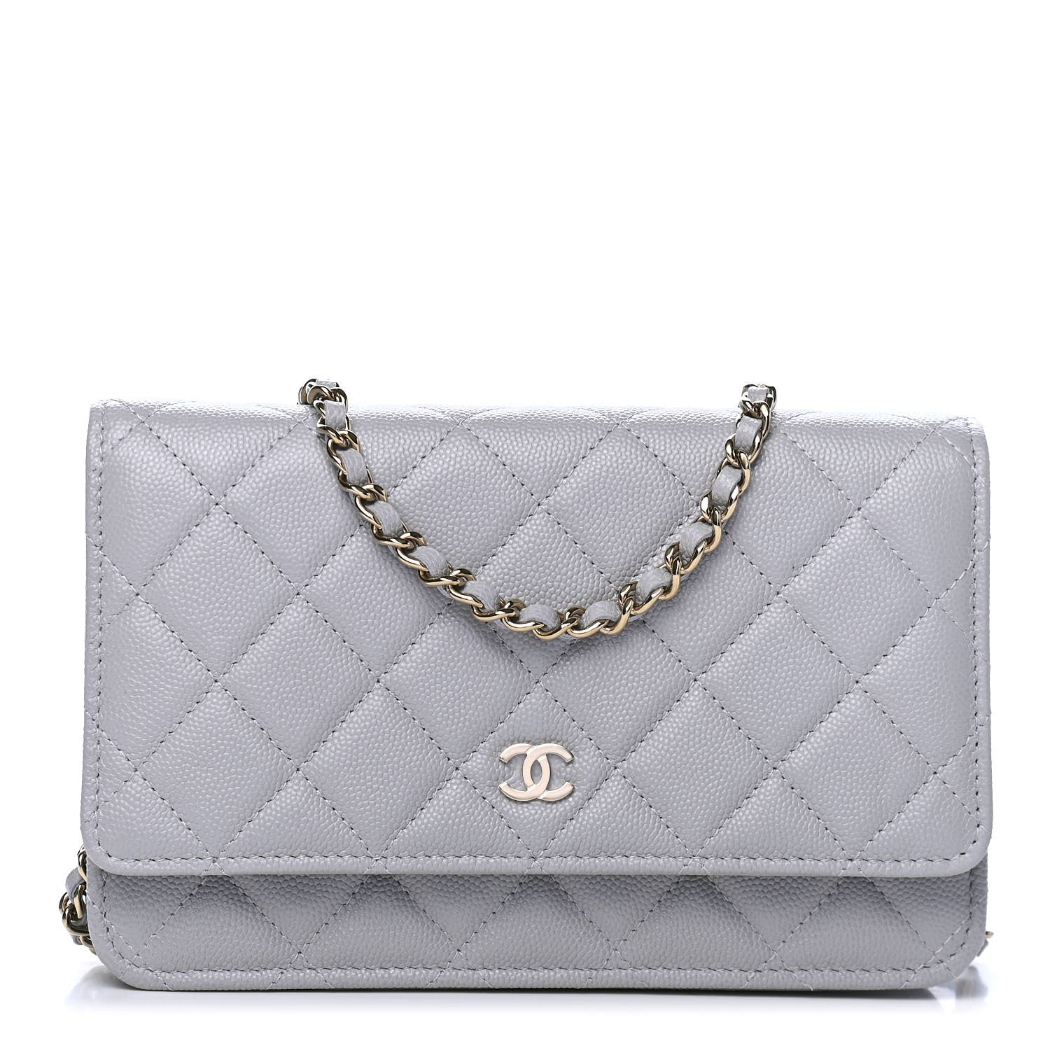 Chanel Caviar Quilted Wallet On Chain WOC Grey 1 of 8