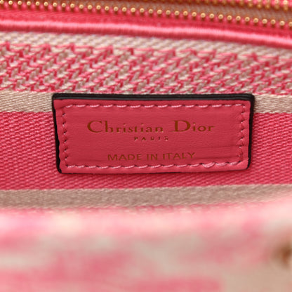 Christian Dior Canvas Toile De Jouy Embroidered Medium Lady D-Lite Peony Pink 5 of 13