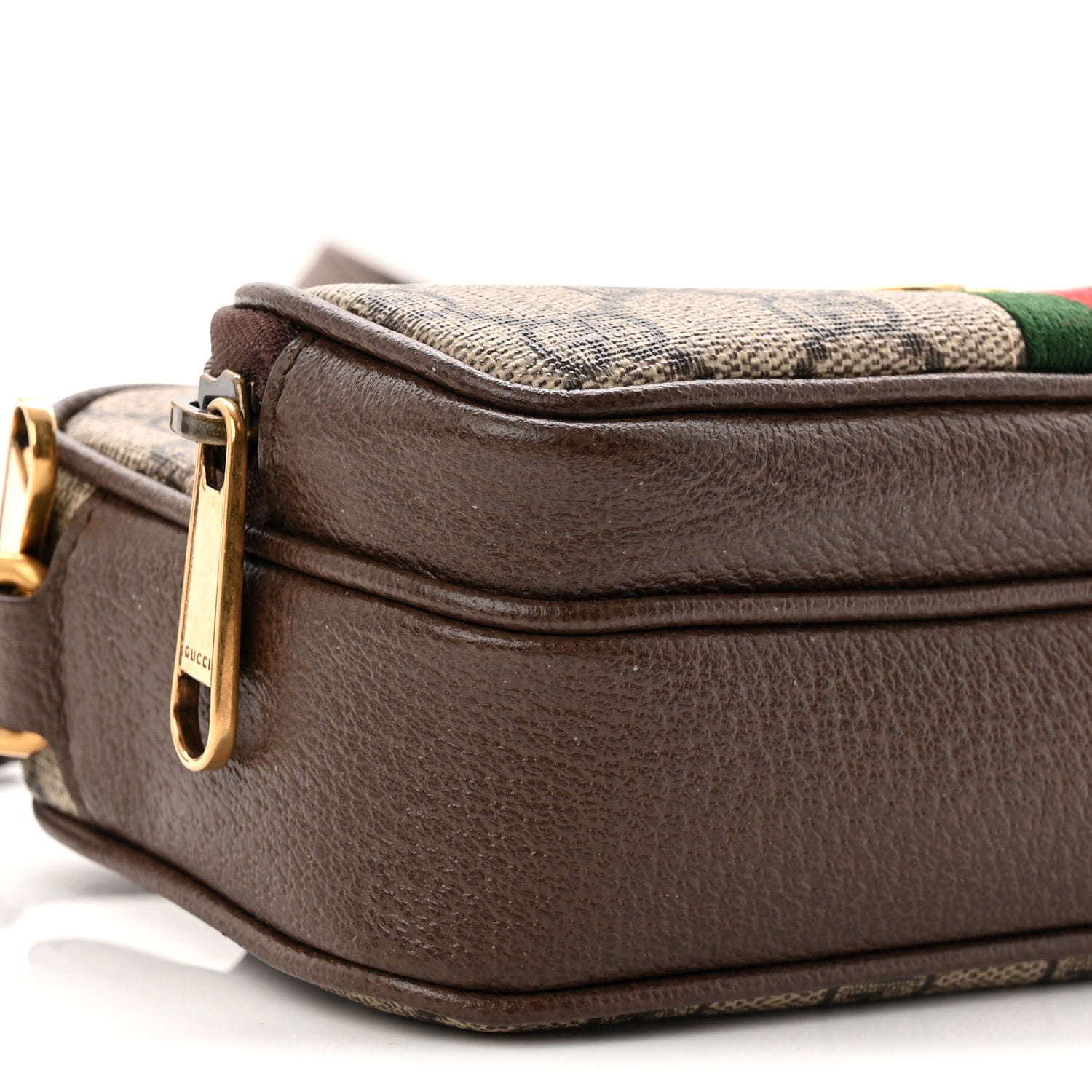 Gucci GG Supreme Monogram Textured Dollar Calfskin Web Mini