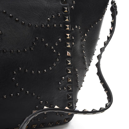 Valentino Garavani Vitello Studded Medium Rockstud Tote Black 8 of 8