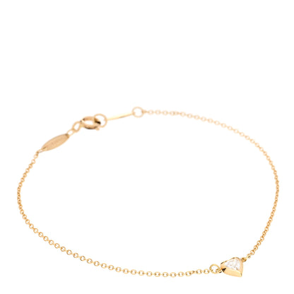 Tiffany 18K Yellow Gold Diamond .17ct Heart Station Bracelet 1 of 3