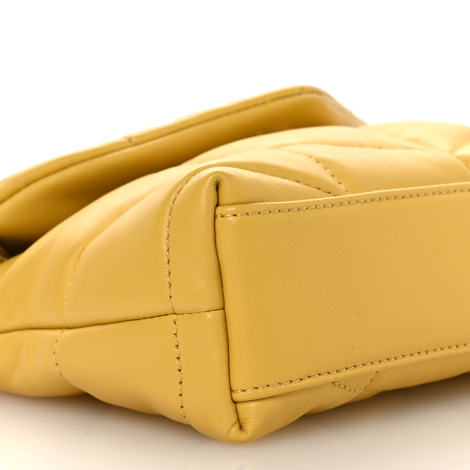 Saint Laurent Lambskin Monogram Loulou Puffer Pouch Clutch Sunflower 10 of 12