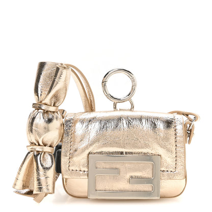 Fendi Metallic Nano Baguette So Sweet Handle Charm Gold 2 of 10