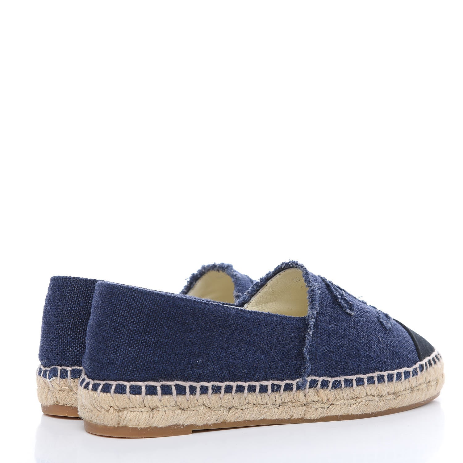Chanel Linen CC Espadrilles 38 Blue Black 4 of 11