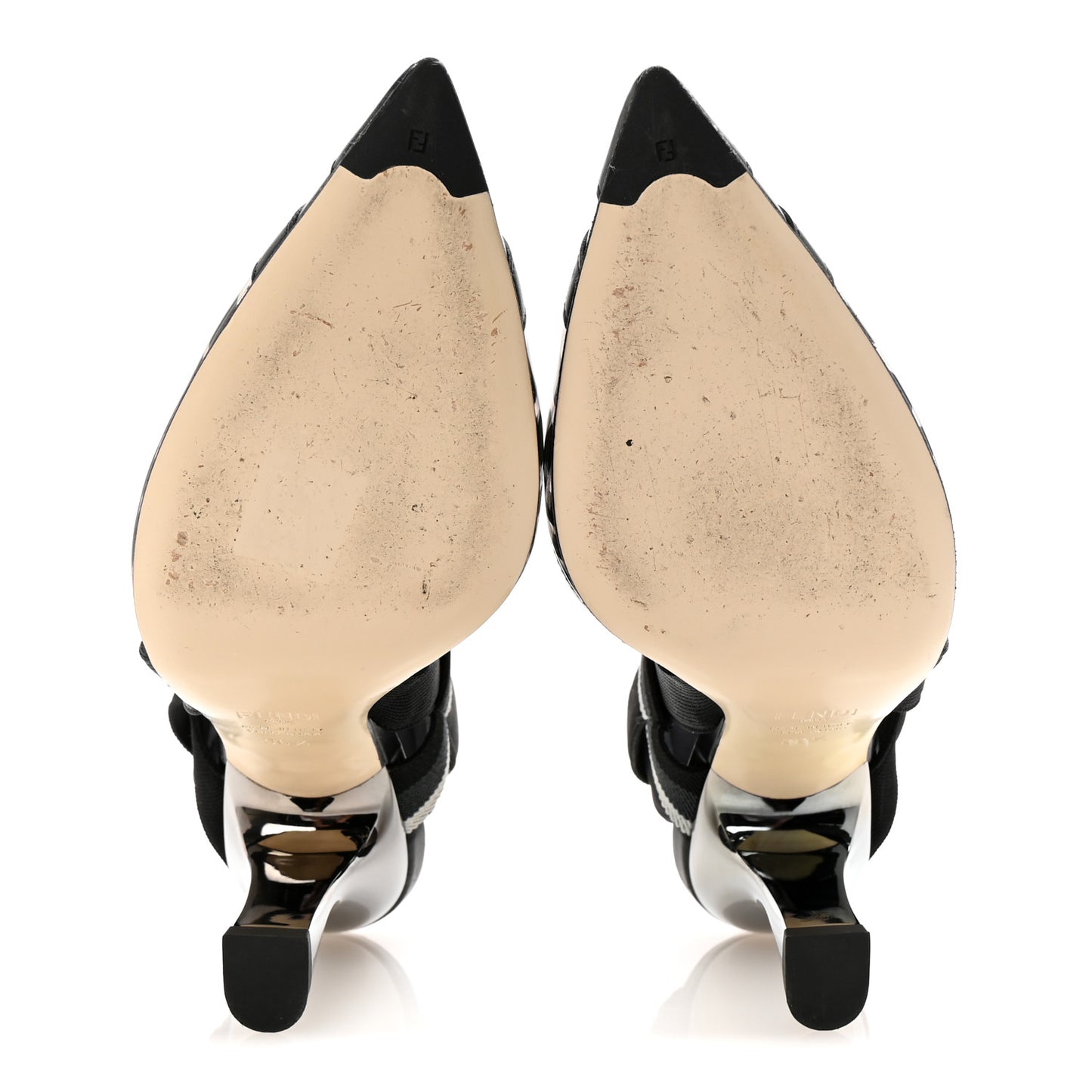 PVC Vitello FF Colibri 85mm Slingback Pumps 36.5 Transparent Black