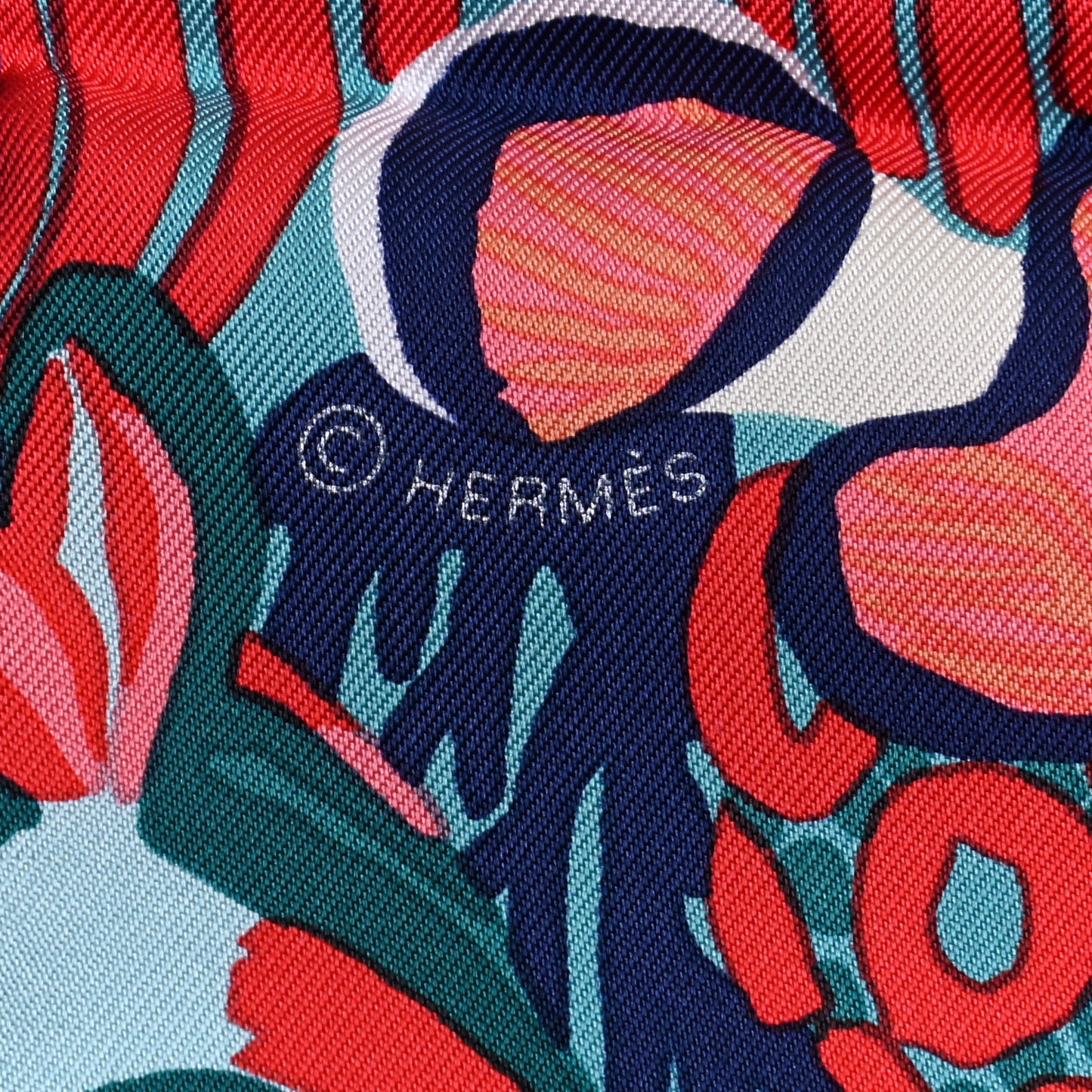 Silk Under The Waves Scarf 90 Vert Corail Aqua