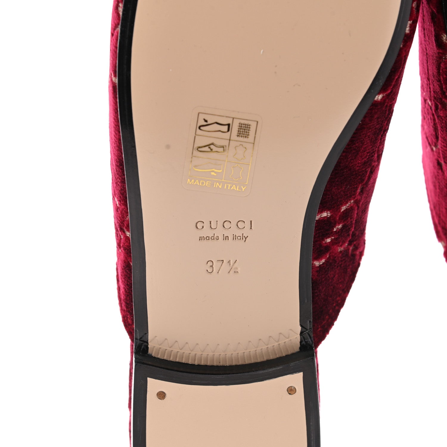 Gucci Velvet GG Monogram Womens Princetown Slippers 37.5 Red Cipria 6 of 8