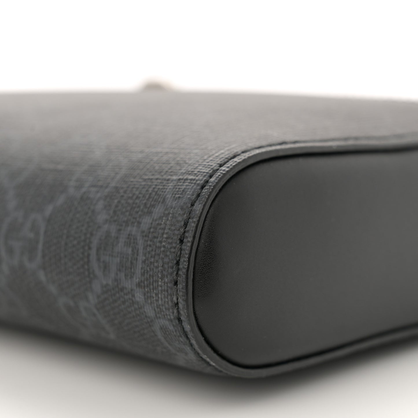 GG Supreme Monogram Web Small Flat Messenger Bag Black Grey