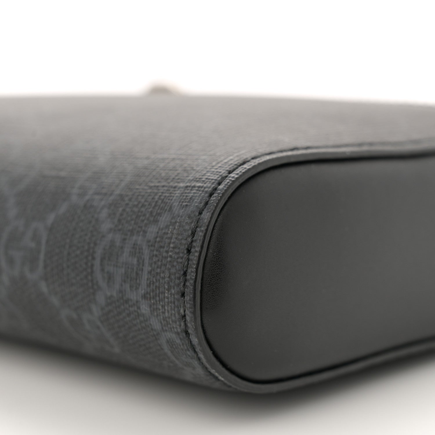 Gucci GG Supreme Monogram Web Small Flat Messenger Bag Black Grey 10 of 10