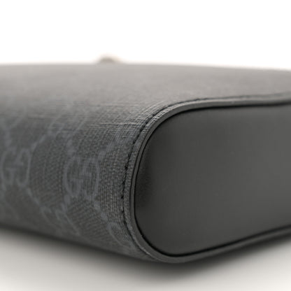 Gucci GG Supreme Monogram Web Small Flat Messenger Bag Black Grey 10 of 10