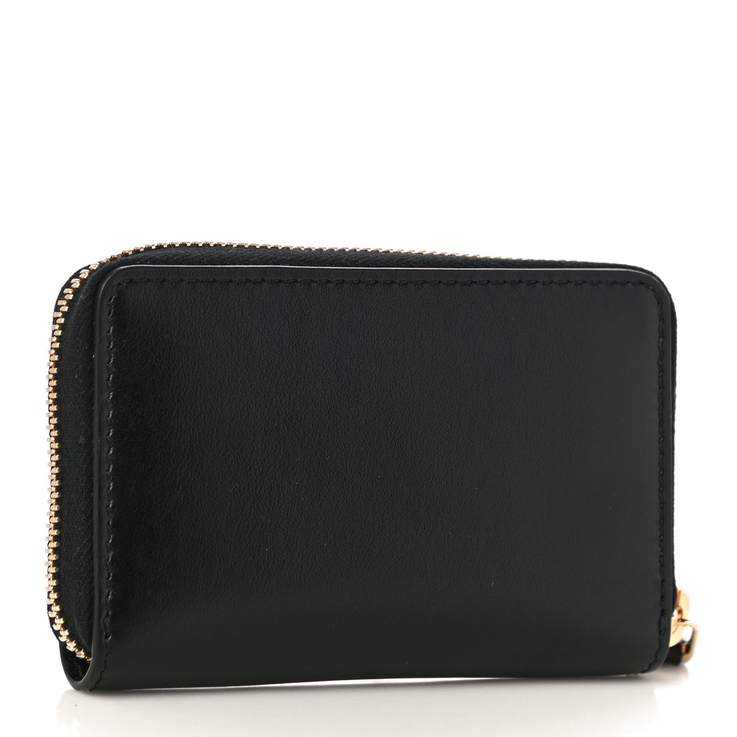 Plutone Calfskin Logo Zip Around Card Case Black