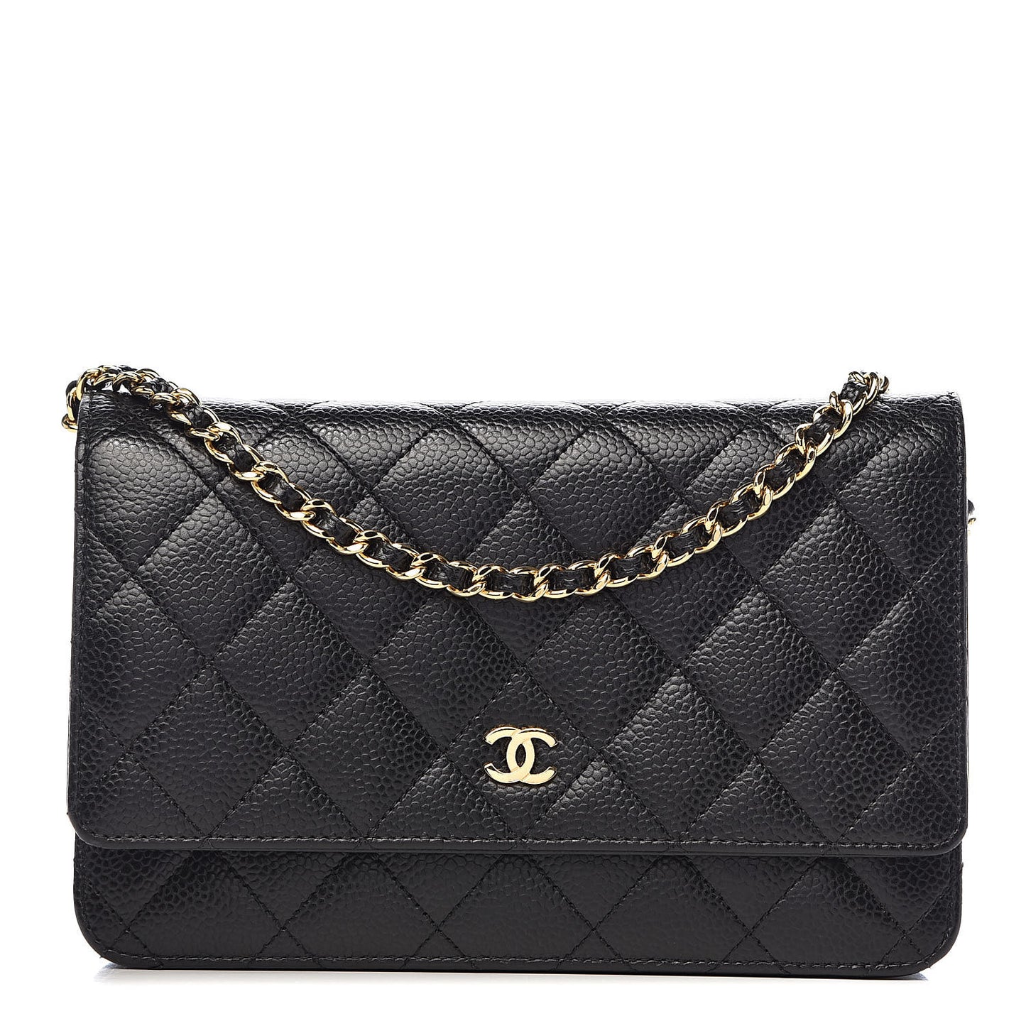 Caviar Quilted Wallet On Chain WOC Black