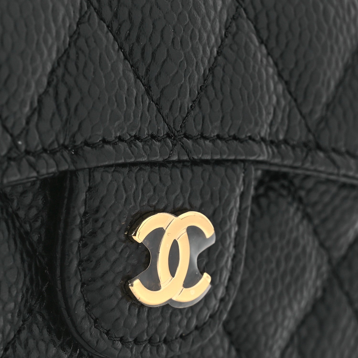 Chanel Caviar Quilted Flap Card Holder Wallet Black 9 of 10