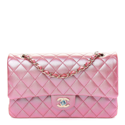 Chanel Iridescent Caviar Quilted Medium Double Flap Dark Pink 1 of 9