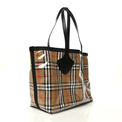 Burberry Vintage Check Transparent Large The Giant Reversible Tote Black 3 of 17