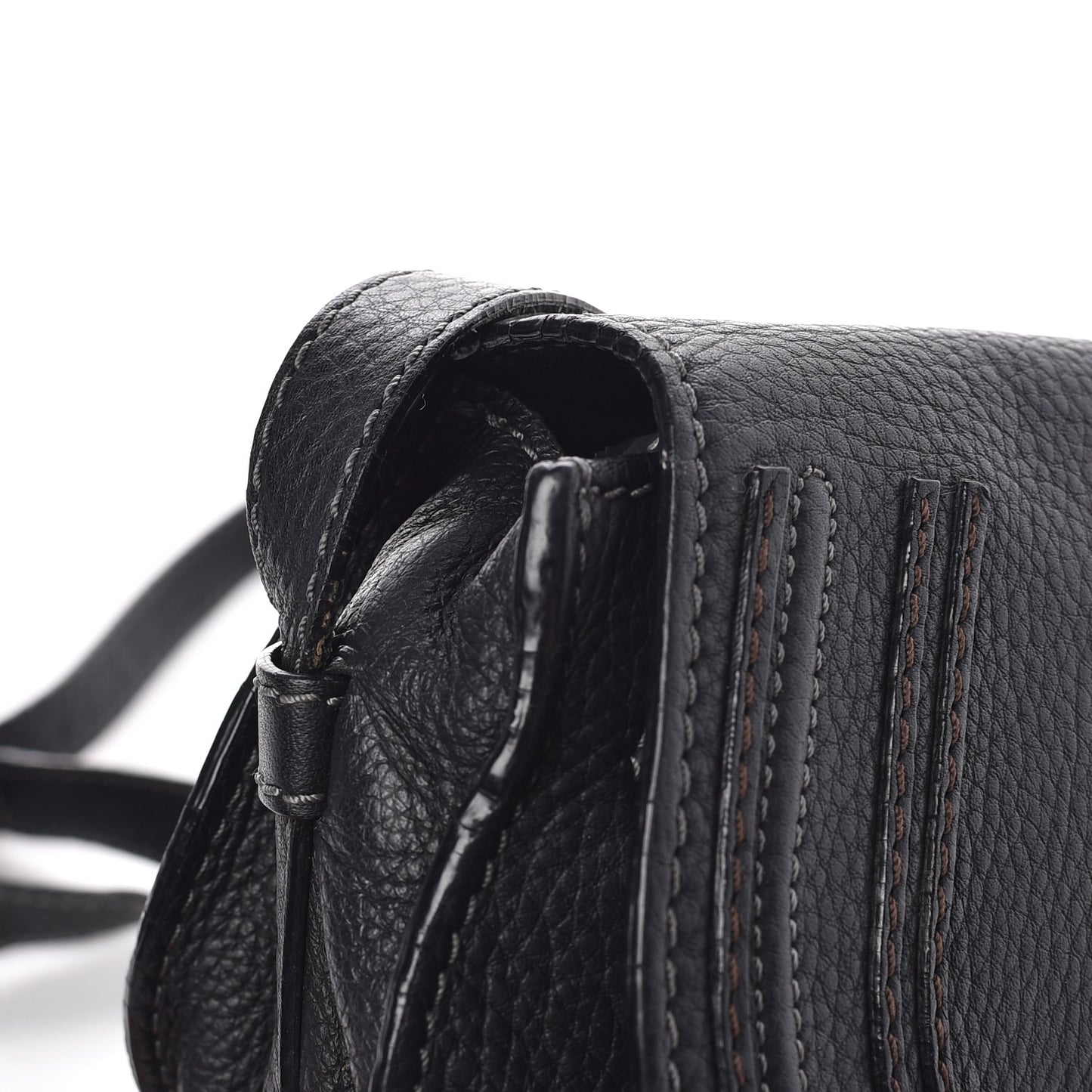 Calfskin Mini Marcie Round Crossbody Bag Black