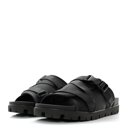 Prada Nylon Logo Slide Sandals 8 Black 3 of 10