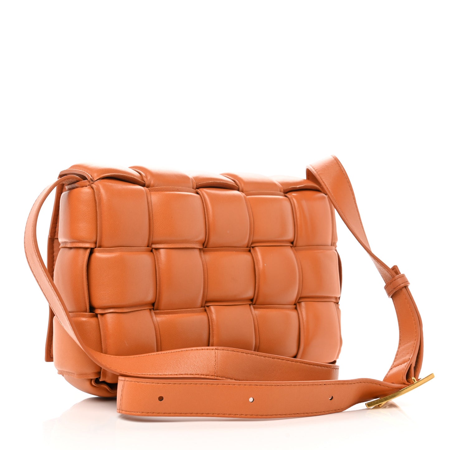 Nappa Maxi Intreccio Padded Cassette Crossbody Bag Clay