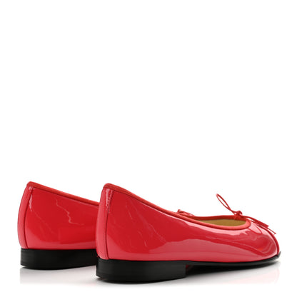 Chanel Patent Calfskin CC Cap Toe Ballerina Flats 37.5 Coral 5 of 10