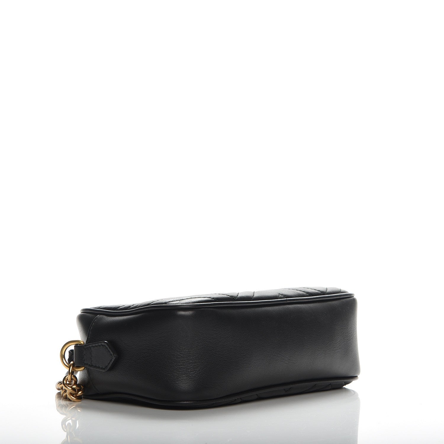 Gucci Calfskin Matelasse Small GG Marmont Chain Shoulder Bag Black 4 of 7