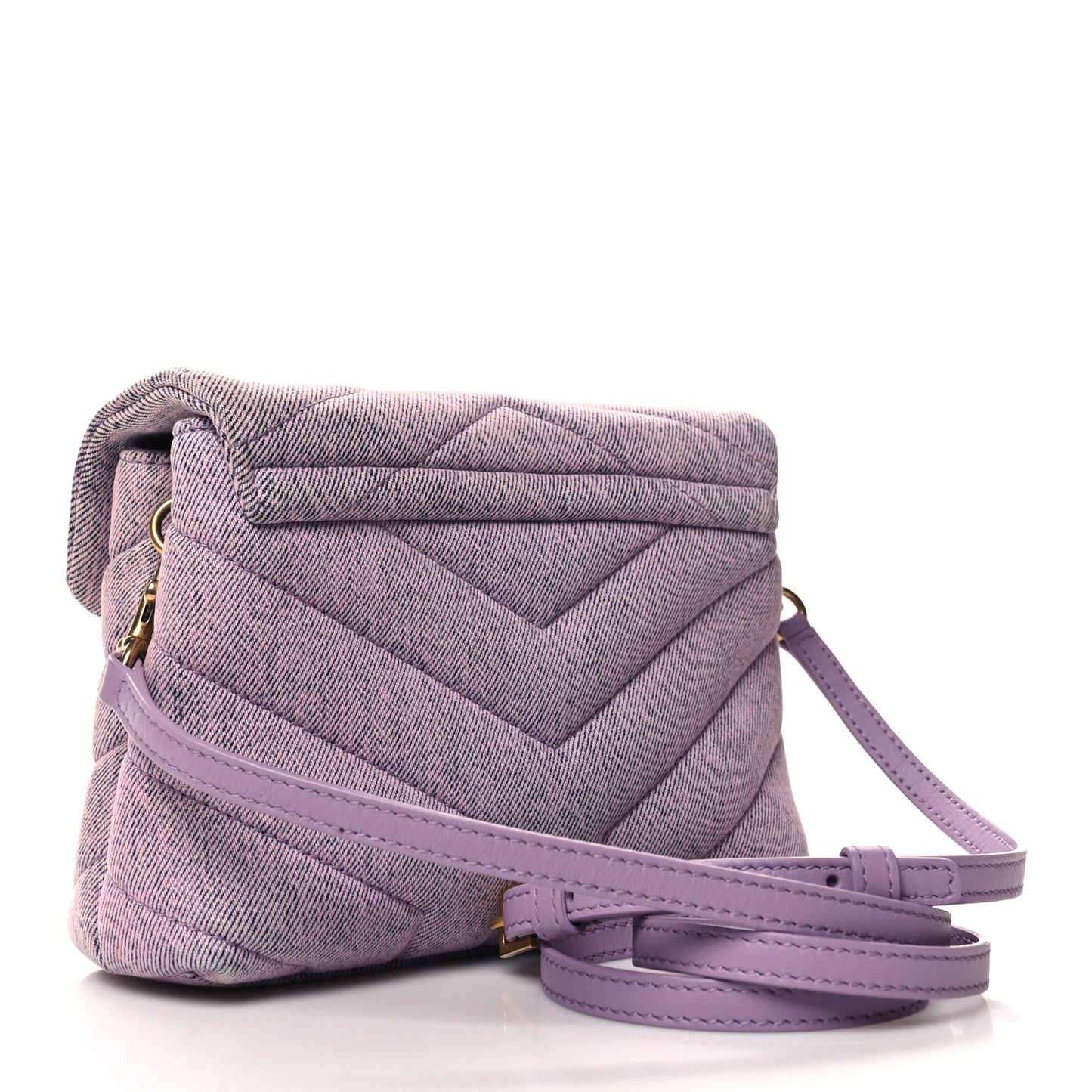 Denim Y Quilted Monogram Toy Loulou Crossbody Bag Bleached Lilac