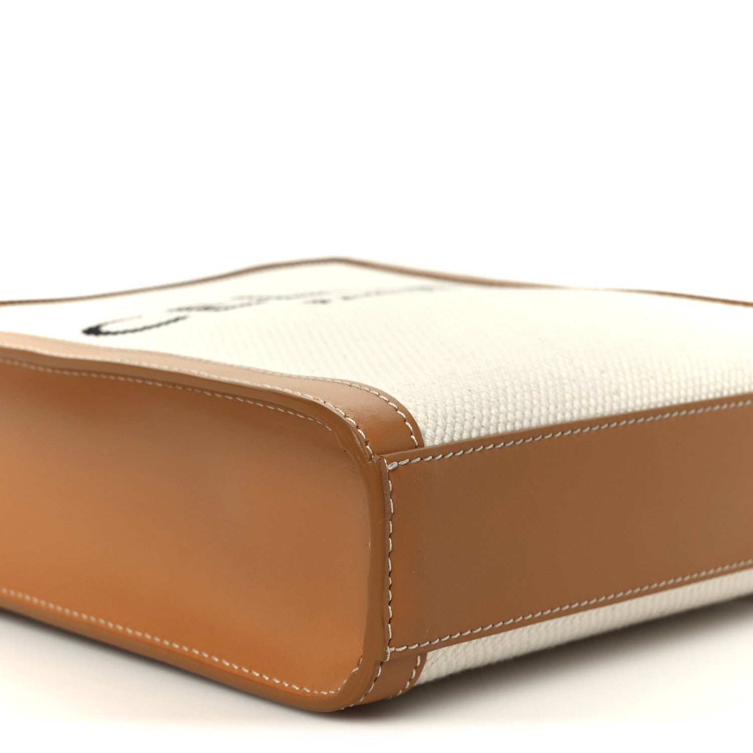 Celine Canvas Calfskin Mini Vertical Cabas Natural Tan 10 of 11