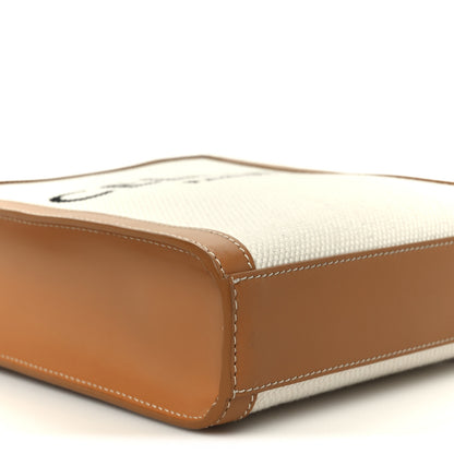 Celine Canvas Calfskin Mini Vertical Cabas Natural Tan 10 of 11
