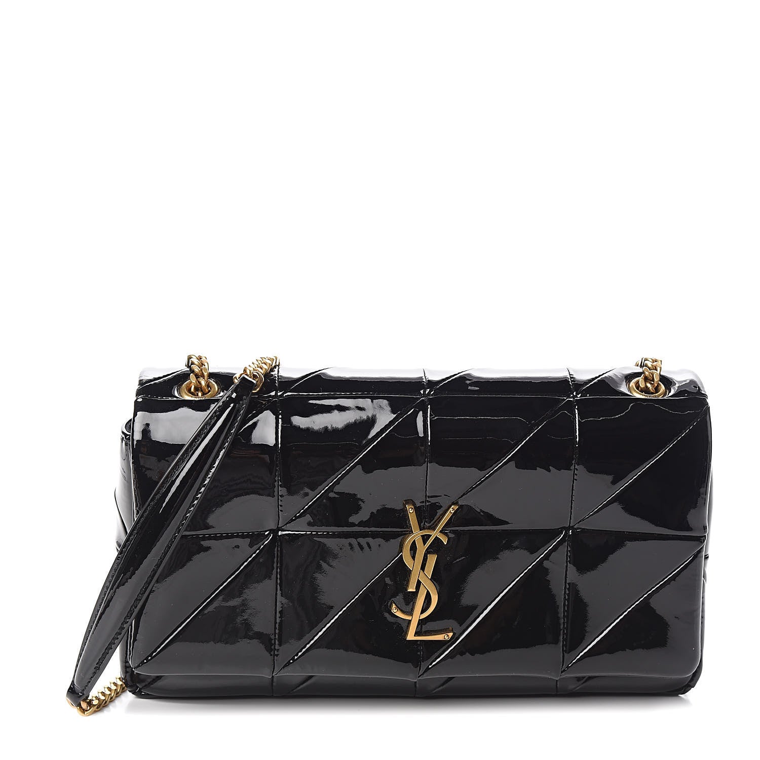 Saint Laurent Patent Patchwork Monogram Medium Jamie Black 1 of 10