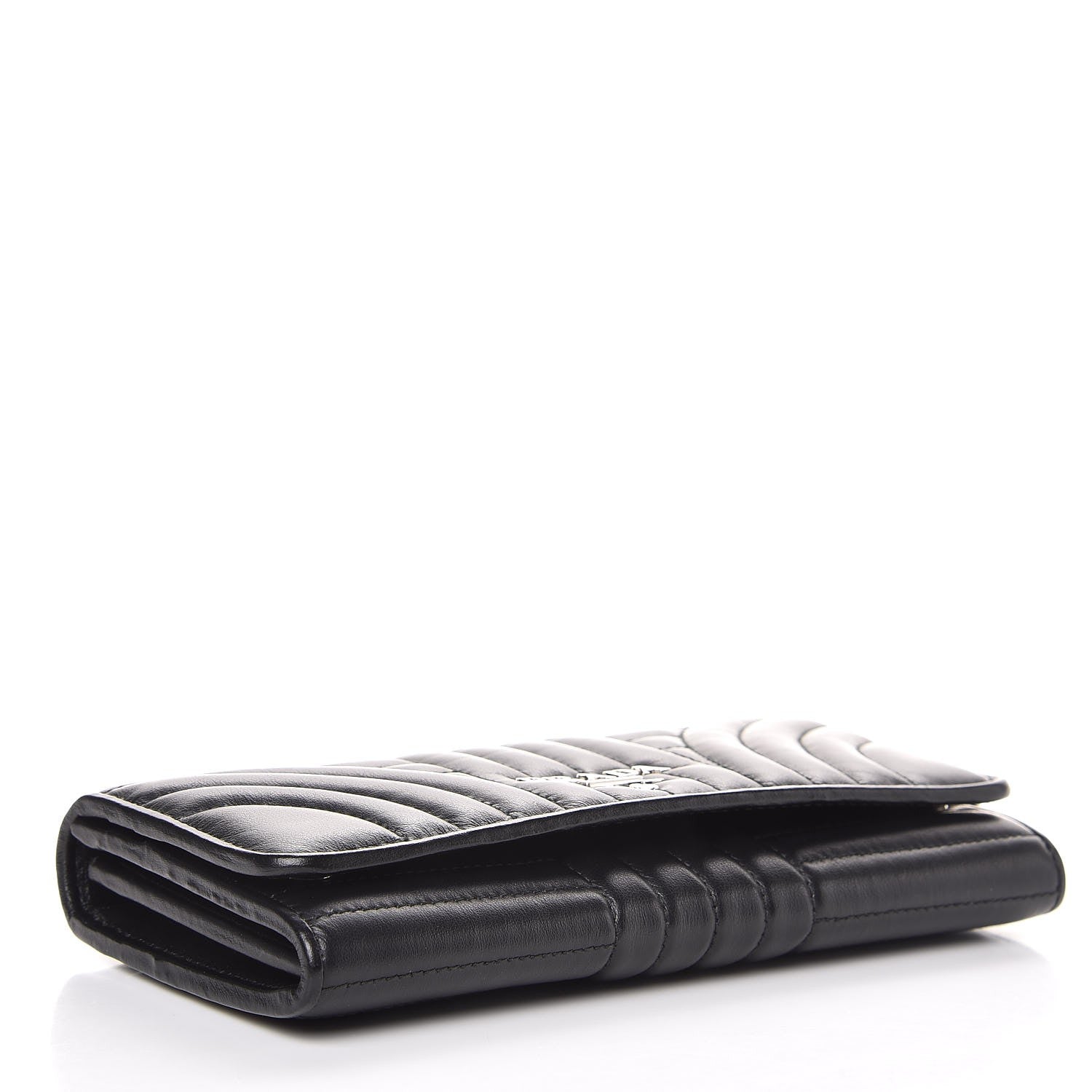 Prada Soft Calfskin Diagramme Continental Wallet Black 5 of 9