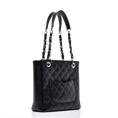 Chanel Caviar Quilted Petit Shopping Tote PST Black 3 of 10