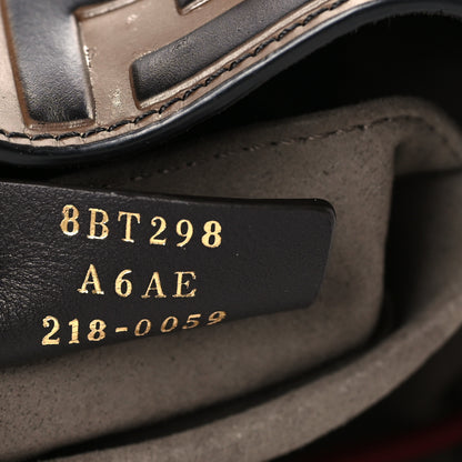 Fendi Vitello Grace F is Fendi Bi-Color FF 1974 Embossed Grande Mon Tresor Bucket Bag Maya Black Fragola 7 of 9