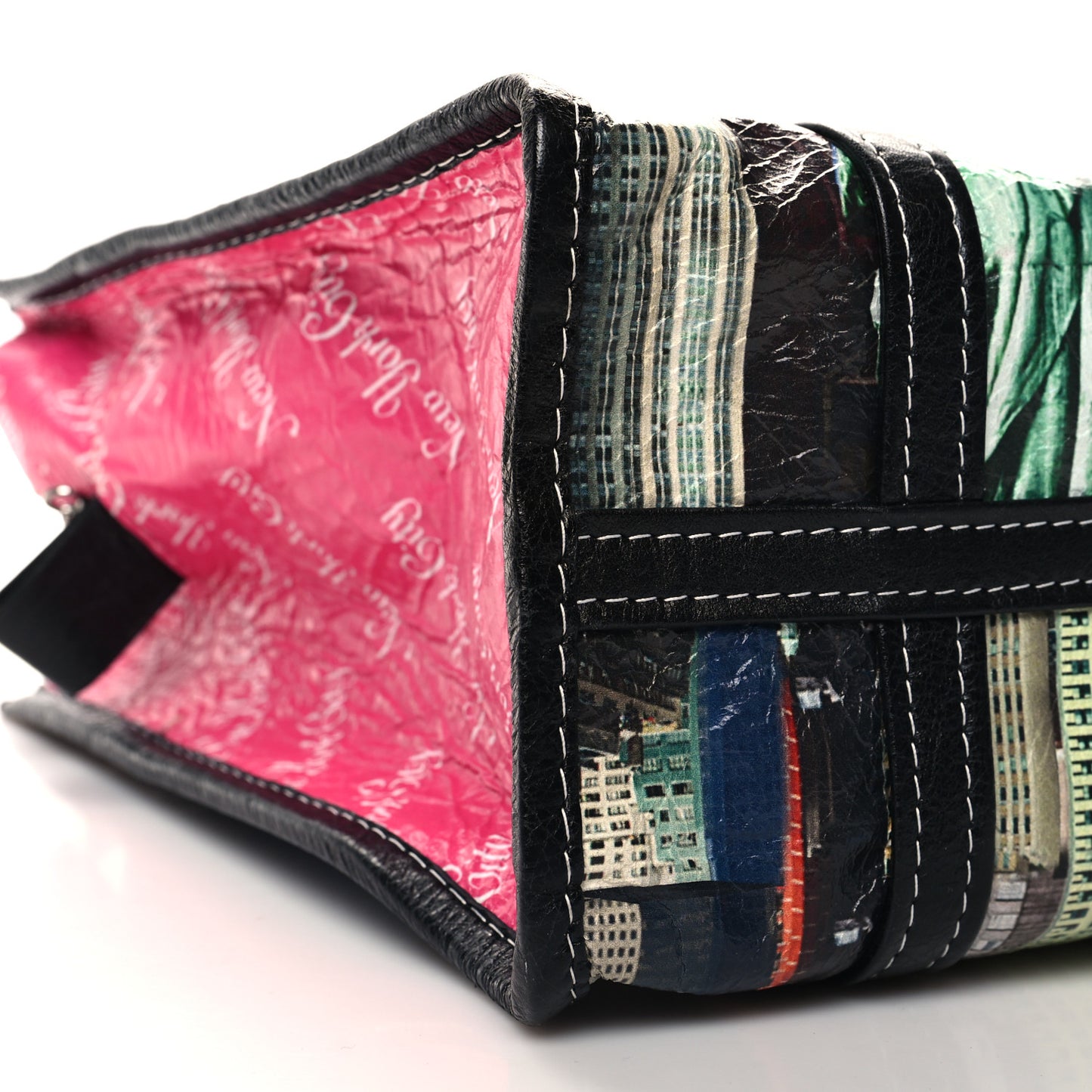 Agneau Arena NYC S Bazar Shopper Tote Rose Black Gris Rouge
