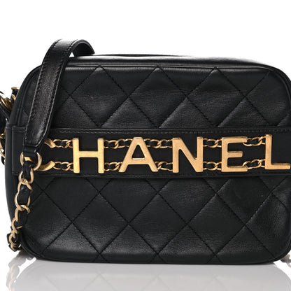 Chanel Calfskin Quilted Enchained Camera Case Bag Black 8 of 13