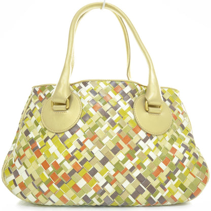 Bottega Veneta Woven Leather Satchel Multicolor 2 of 9