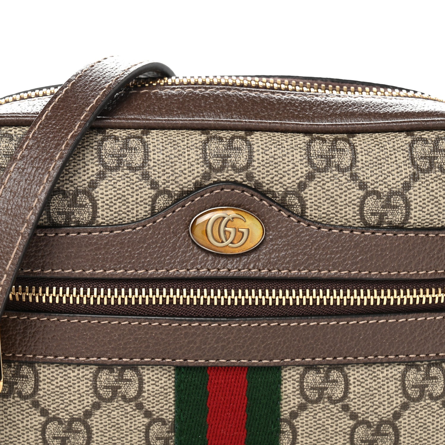 Gucci GG Supreme Monogram Web Mini Ophidia Shoulder Bag Brown 8 of 12