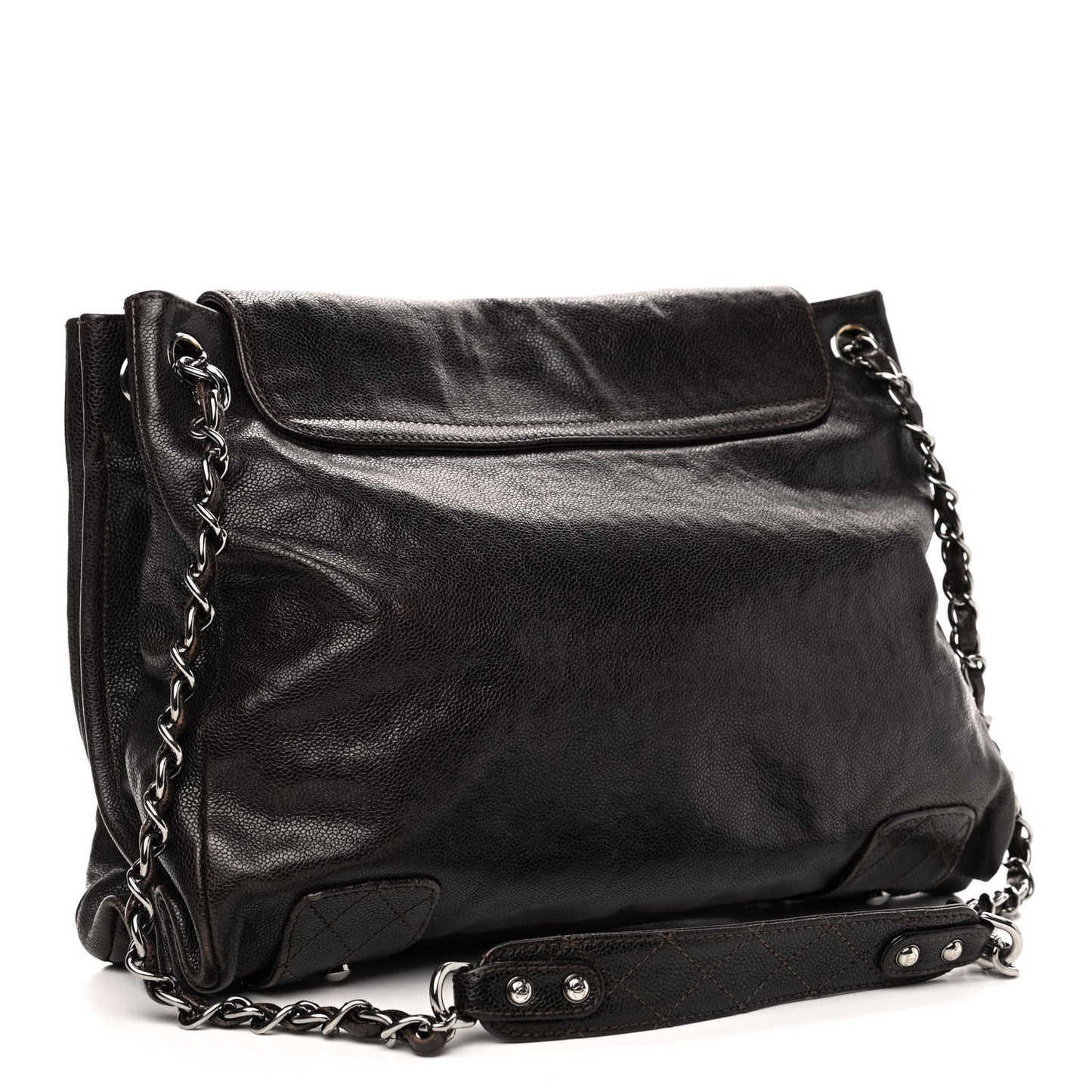 Glazed Caviar Pocket In The City Tote Brown