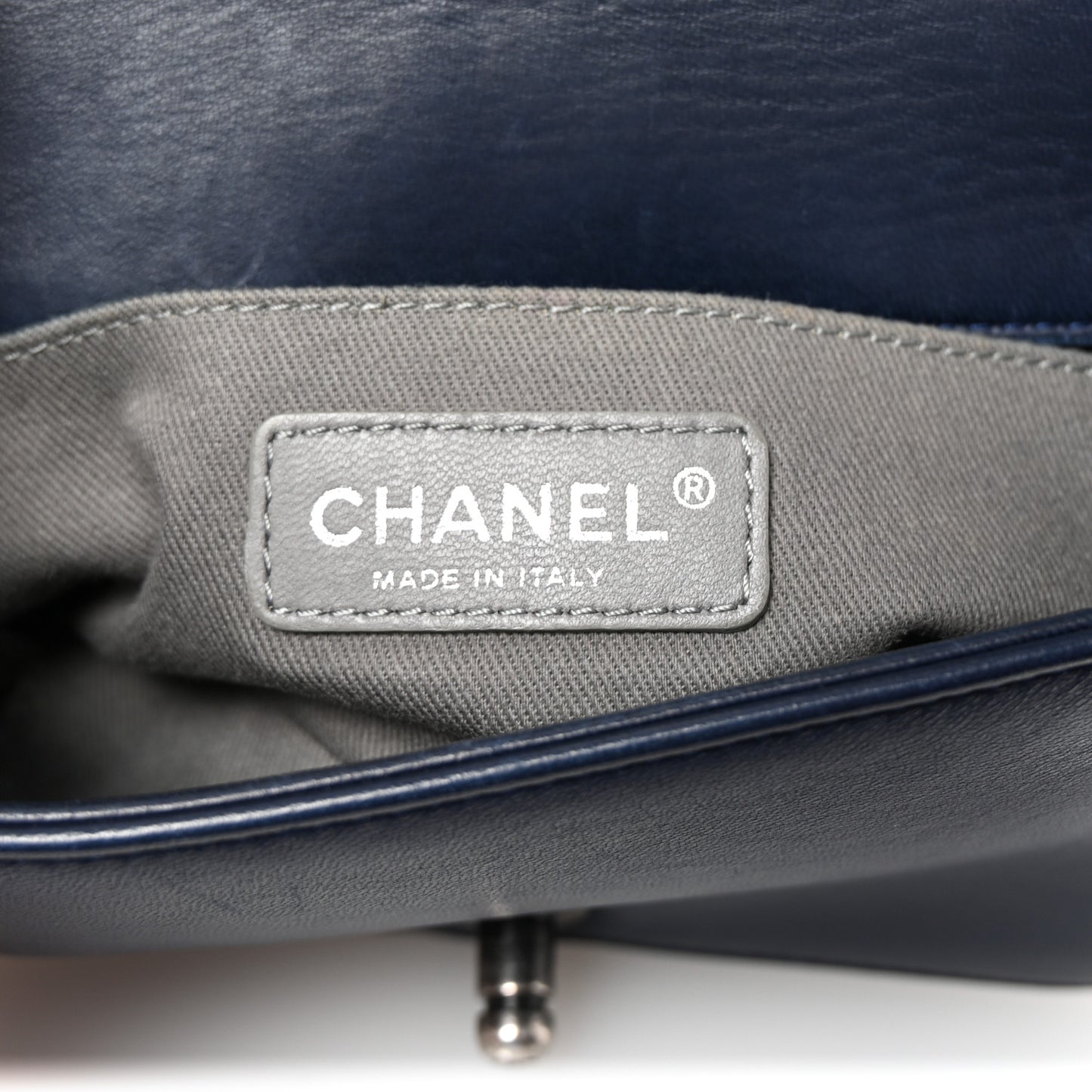 Velvet Quilted Small Boy Flap Blue