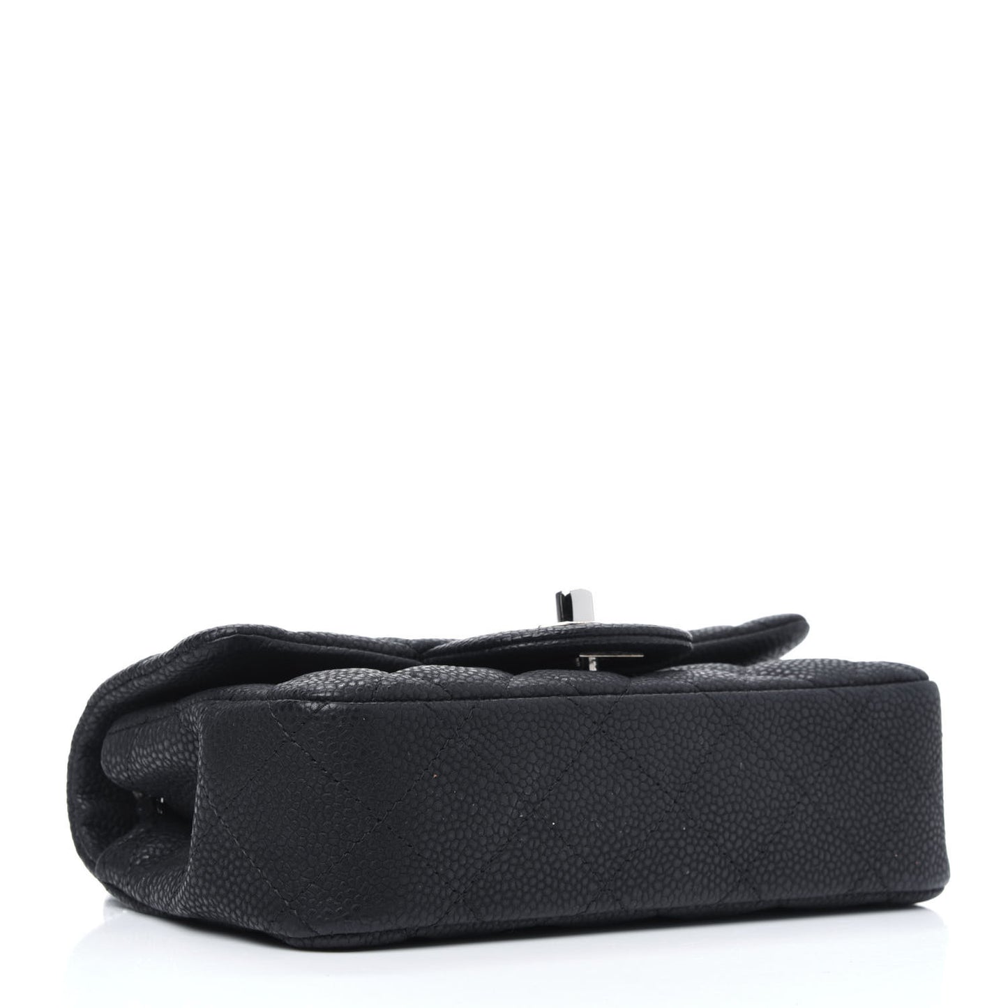 Iridescent Caviar Quilted Extra Mini Flap Black